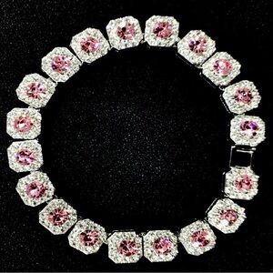 Elegant Pink and Silver Necklace